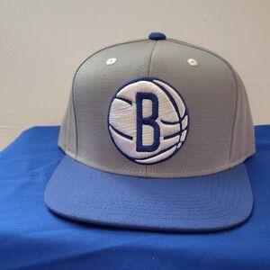 Gray and Blue Cap with Basketball Logo